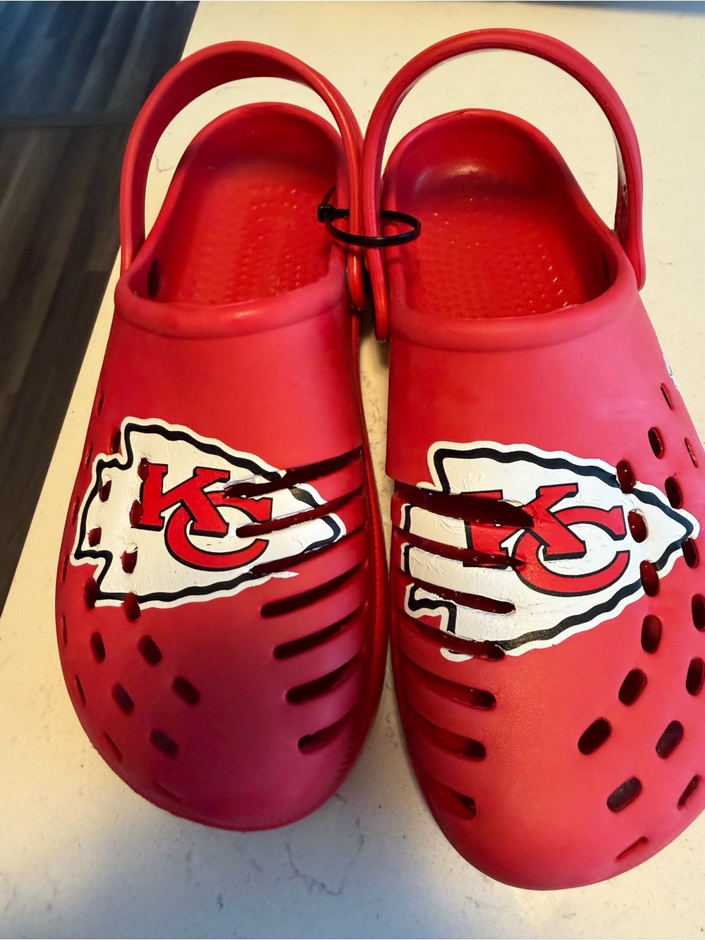 Red Kansas City Chiefs Team Logo  Shoes
